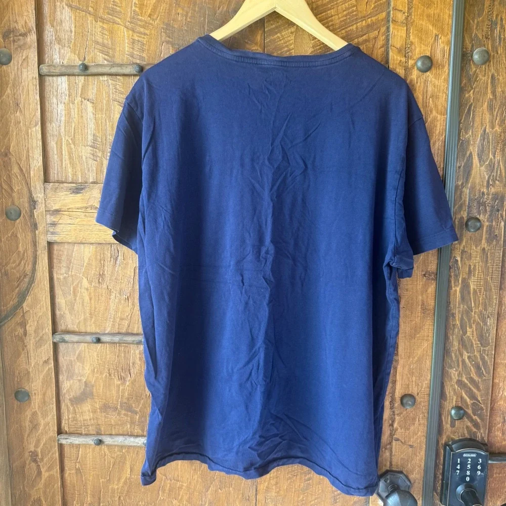 Polo Ralph Lauren T-Shirt Mens XL Navy Blue V-Neck Short Sleeve Pony Logo Tee